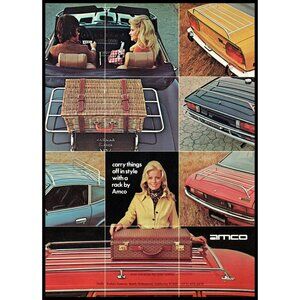1973 Amco Car Accessories Vintage Print Ad Luggage Rack Catalog Wall Art Photo